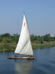 Image showing Nile scenery with felucca