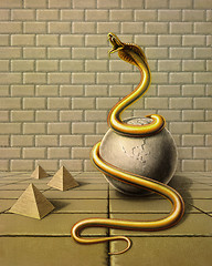 Image showing golden snake in surreal ambiance