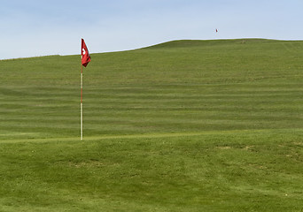 Image showing golf course and flag