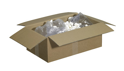 Image showing open carton including filling material