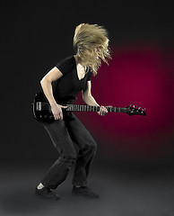 Image showing playing bass guitar