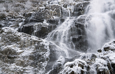 Image showing Todtnau Waterfall at winter time