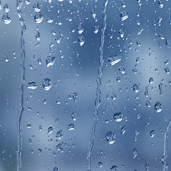 Image showing raindrops on the window