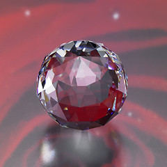 Image showing twinkling diamond sphere in red back