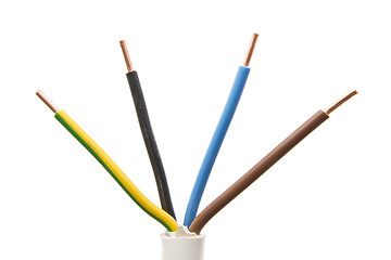 Image showing Colorful  electrical wire