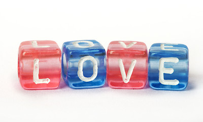 Image showing Text Love on colorful cubes