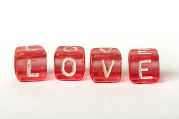 Image showing Text Love on colorful cubes