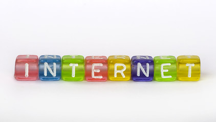 Image showing Text Internet on colorful cubes 