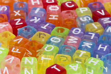 Image showing Colorful cubes with letters