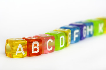 Image showing Text A B C on colorful wooden cubes
