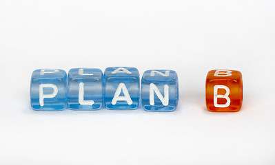 Image showing Text Plan B on colorful cubes