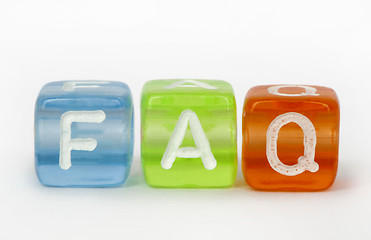 Image showing Text FAQ on colorful cubes