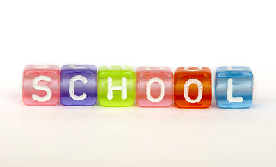 Image showing Text School on colorful cubes 