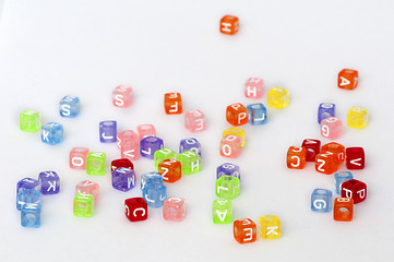 Image showing Colorful cubes with letters 