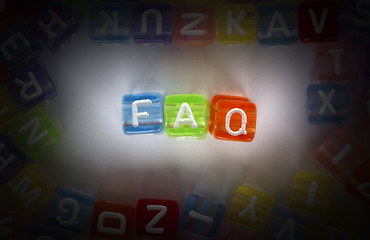 Image showing Text FAQ on colorful cubes