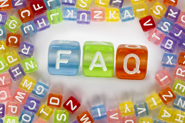 Image showing Text FAQ on colorful cubes