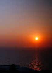 Image showing Sunset on Santorini