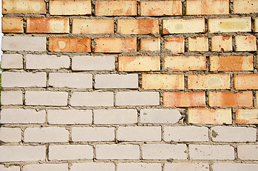 Image showing Red and white brick wall.