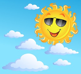 Image showing Sun with clouds theme 3