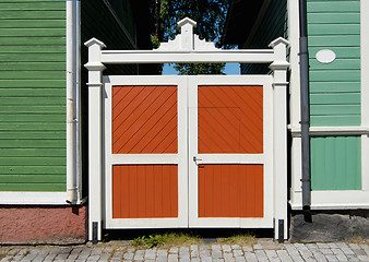 Image showing Colored Wooden Gate