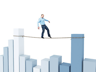 Image showing man on financial rope