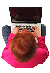 Image showing woman with pc