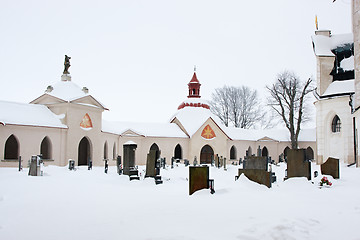 Image showing Church and Cemetery in winter