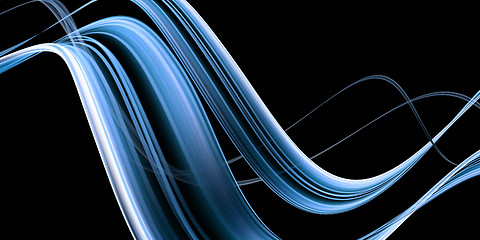 Image showing Abstract blue wave