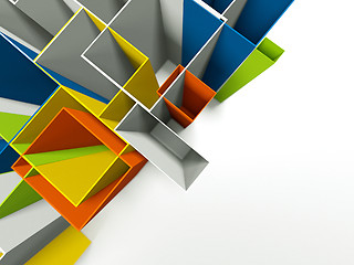 Image showing Background of 3d geometric shapes.