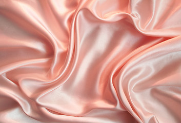 Image showing Smooth elegant pink satin as background