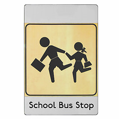 Image showing School bus stop sign