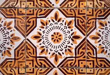 Image showing Traditional Portuguese glazed tiles