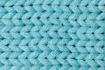 Image showing Blue knitted wool