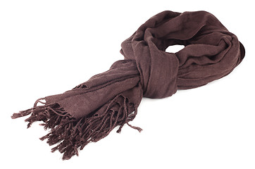 Image showing Warm scarf in brown 