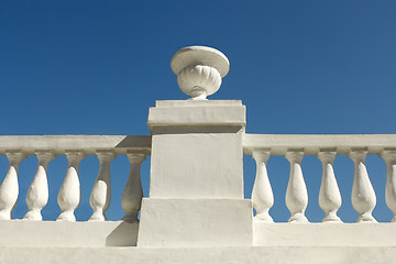 Image showing Old concrete park fence