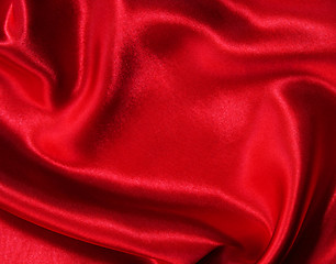 Image showing Smooth elegant red silk can use as background Smooth elegant red