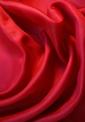 Image showing Smooth Red Silk as background