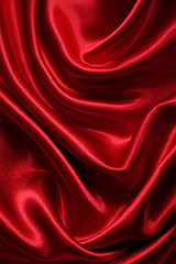 Image showing Smooth elegant red silk can use as background 