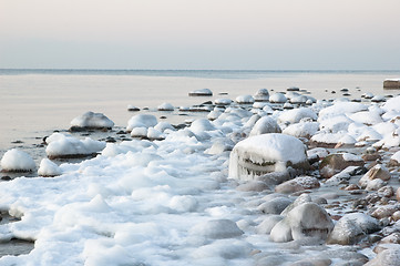 Image showing Baltic Sea coast in winter 