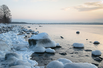 Image showing Baltic Sea coast in winter 