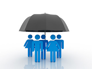 Image showing 3d people - human character under an umbrella. 3d render illustr