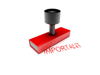 Image showing rubber stamp important