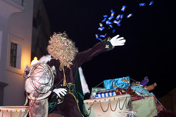 Image showing ARRECIFE- JANUARY 5:Gaspar King in the Big parade of the Biblica