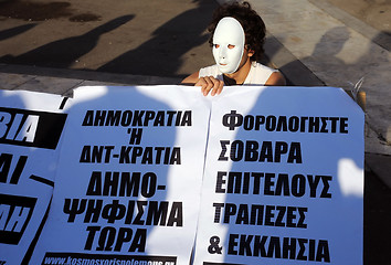 Image showing Protester in White Mask