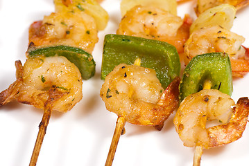 Image showing Prawn kebabs