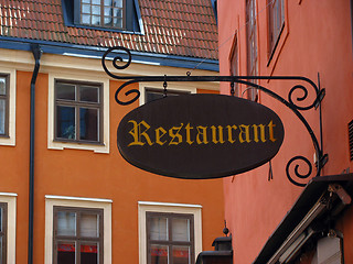 Image showing Old restaurant sign