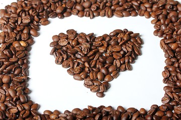 Image showing heart coffee with a frame