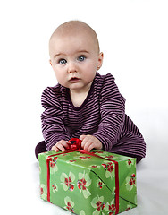 Image showing young child with gift