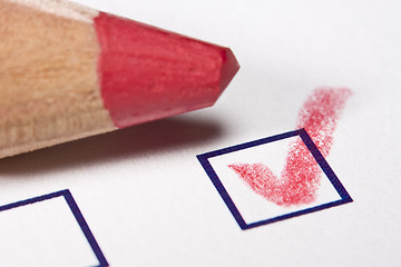 Image showing red pencil - checked