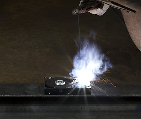 Image showing welding on a hard drive